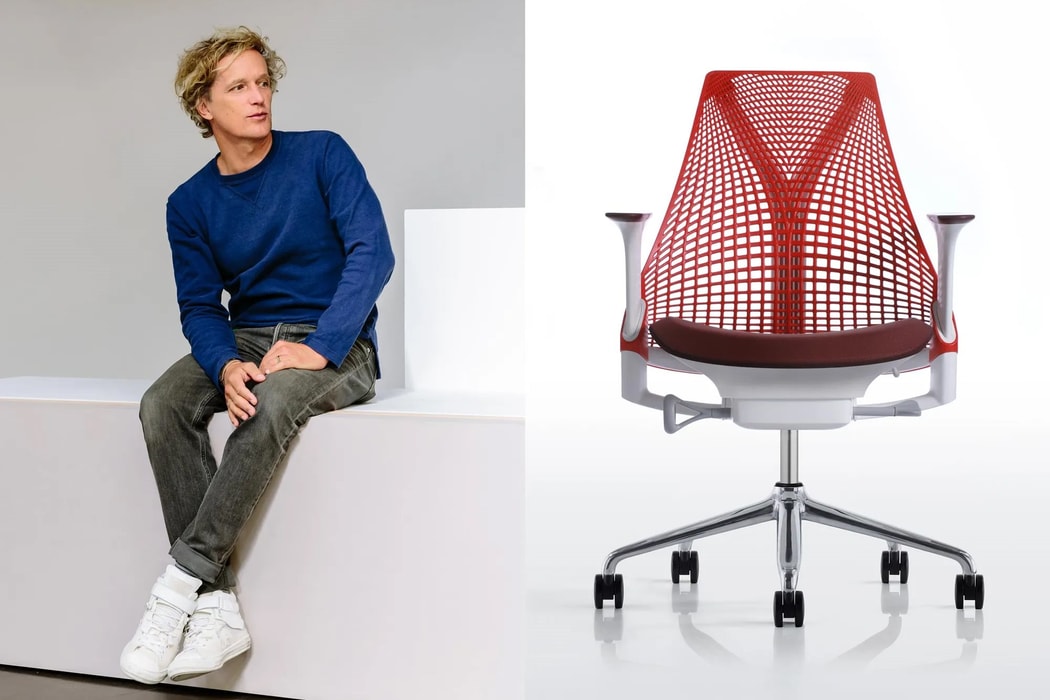 Yves Béhar cùng chiếc ghế Sayl do ông thiết kế cho Herman Miller.
Hình ảnh: Alanna Hale; do Herman Miller cung cấp
