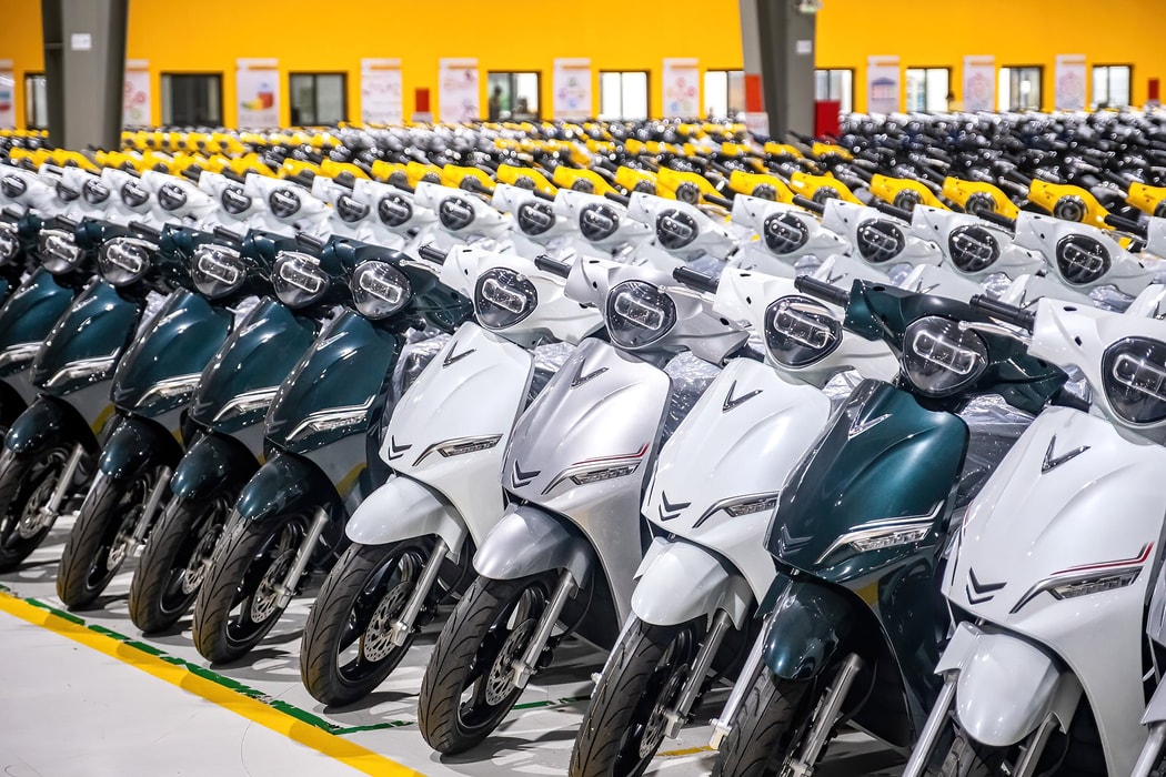 Xe tay ga điện VinFast Auto Ltd. Feliz S tại nhà máy của công ty ở Hải Phòng, Việt Nam. Hình ảnh: Linh Pham/Bloomberg
